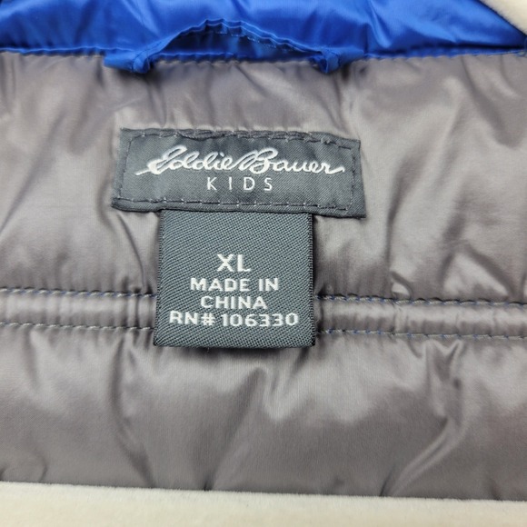 Eddie Bauer Bright Blue Kids Puffer Athletic Hiking Vest Spring XL - Picture 8 of 12